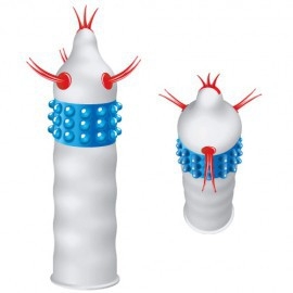 Стимулирующая насадка-презерватив "Luxe Глубинная Бомба" 