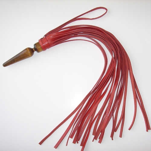 Плеть-многохвостка "BDSM Комета" с рукоятью-пробкой, красная 