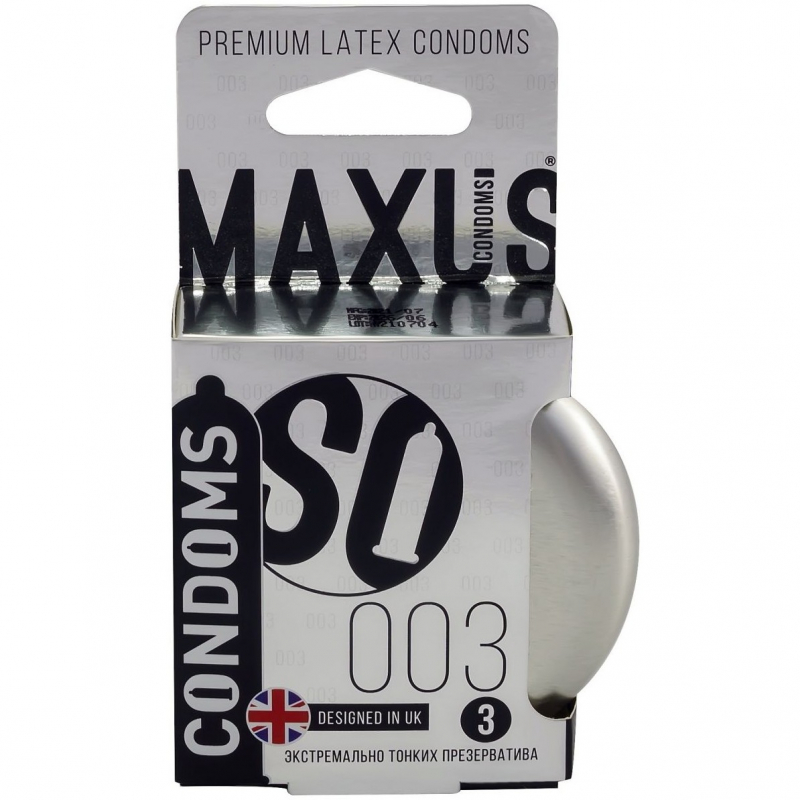 Презервативы экстра тонкие "Maxus 003" в жестяном футляре, 3шт 