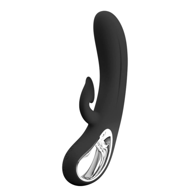 Вибратор с вакуумным клиторальным стимулятором "Pretty Love Romance" черный 