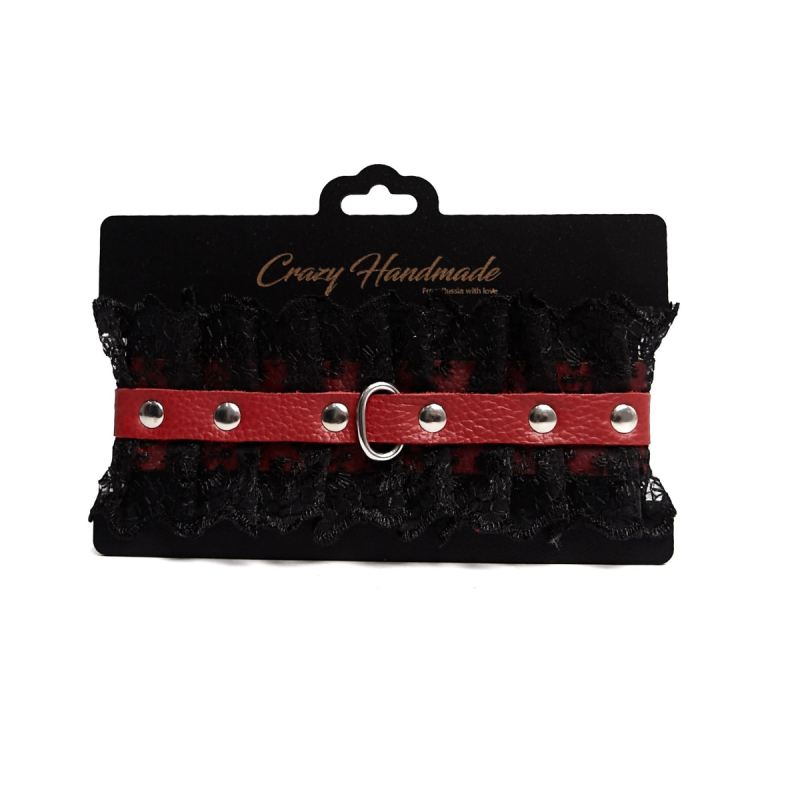 Ошейник "Crazy Hadmade" черное кружево 