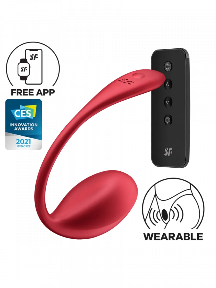 Виброяйцо на дистанционном управлении "Satisfyer Shiny Petal" + приложение, красное 